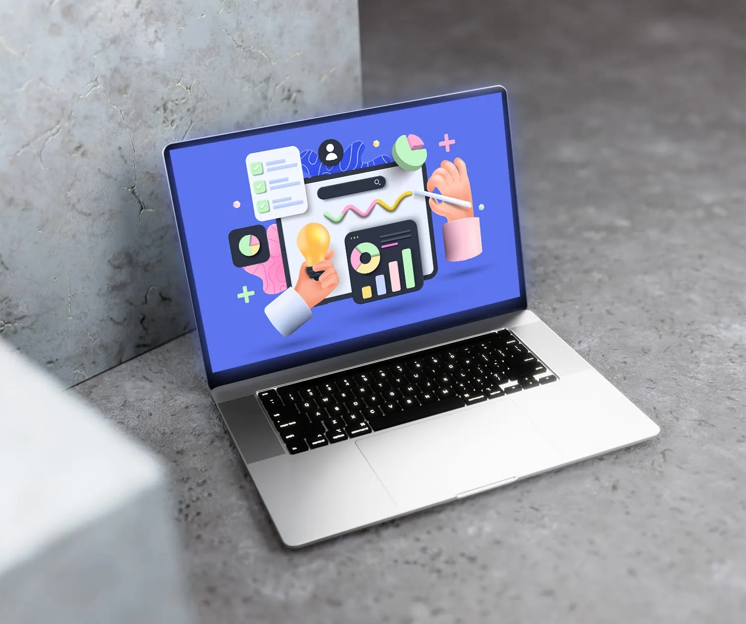 website design in laptop graphics