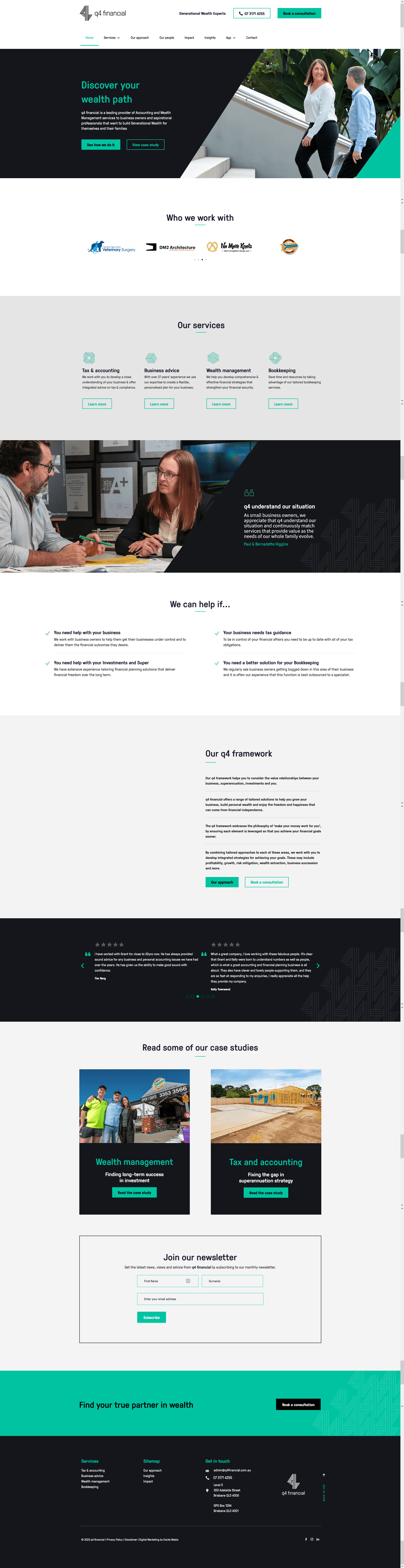 Q4 Financial homepage design