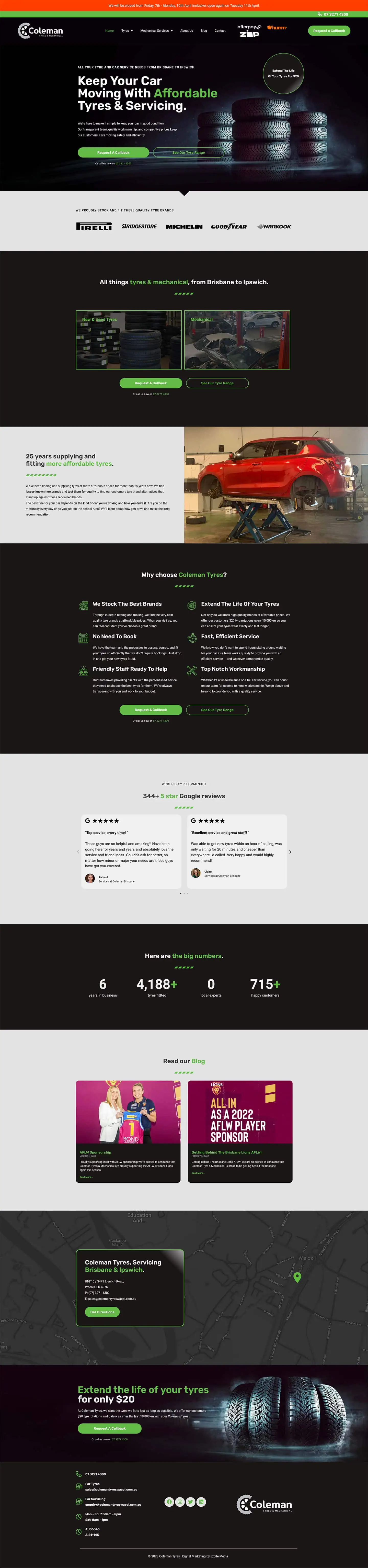 coleman tyres mechanical website