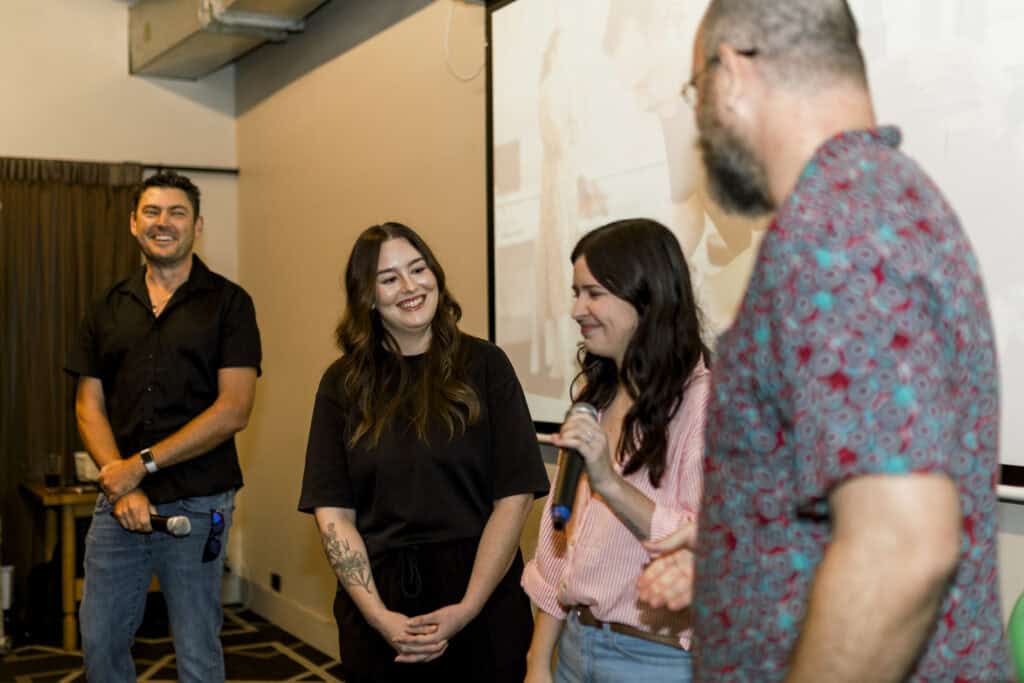 General manager, Chris at Rebecca and Laura's book launch