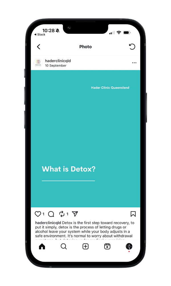 An instagram post on 'what is detox' on an iphone