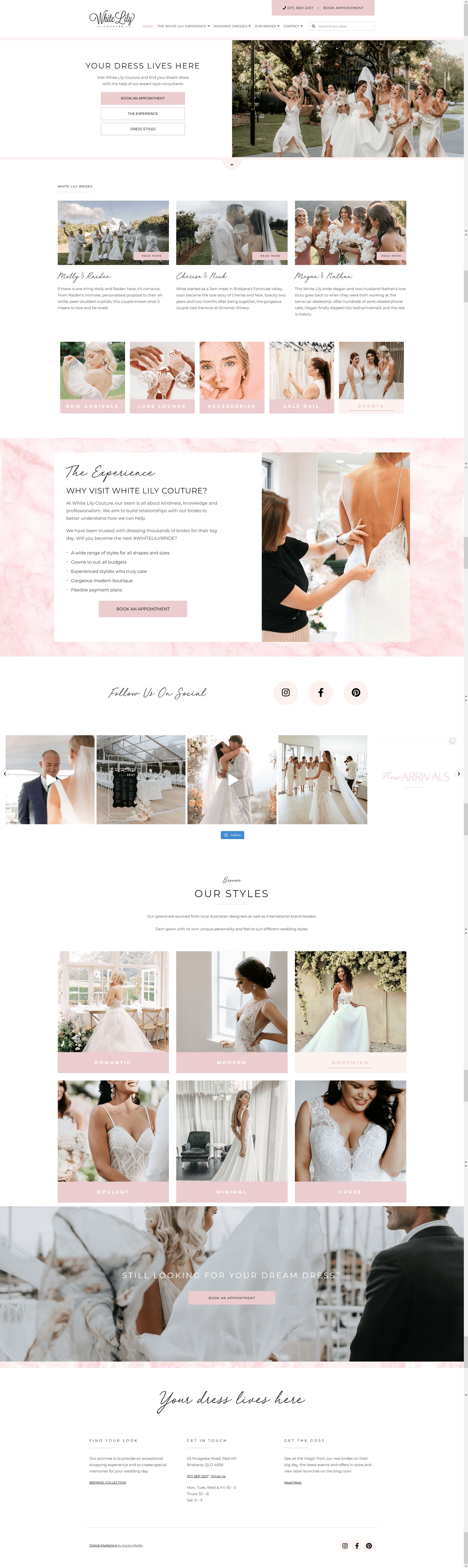 White Lily homepage design