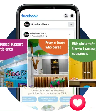 smartphone screen showing facebook ad for Adapt and Learn