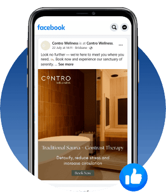 smartphone screen showing facebook ad for Contro Wellness