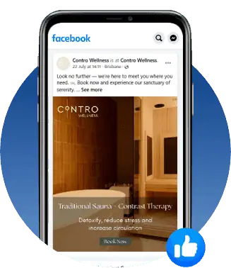 smartphone screen showing facebook ad for Contro Wellness