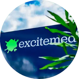 excitemedia logo blue background
