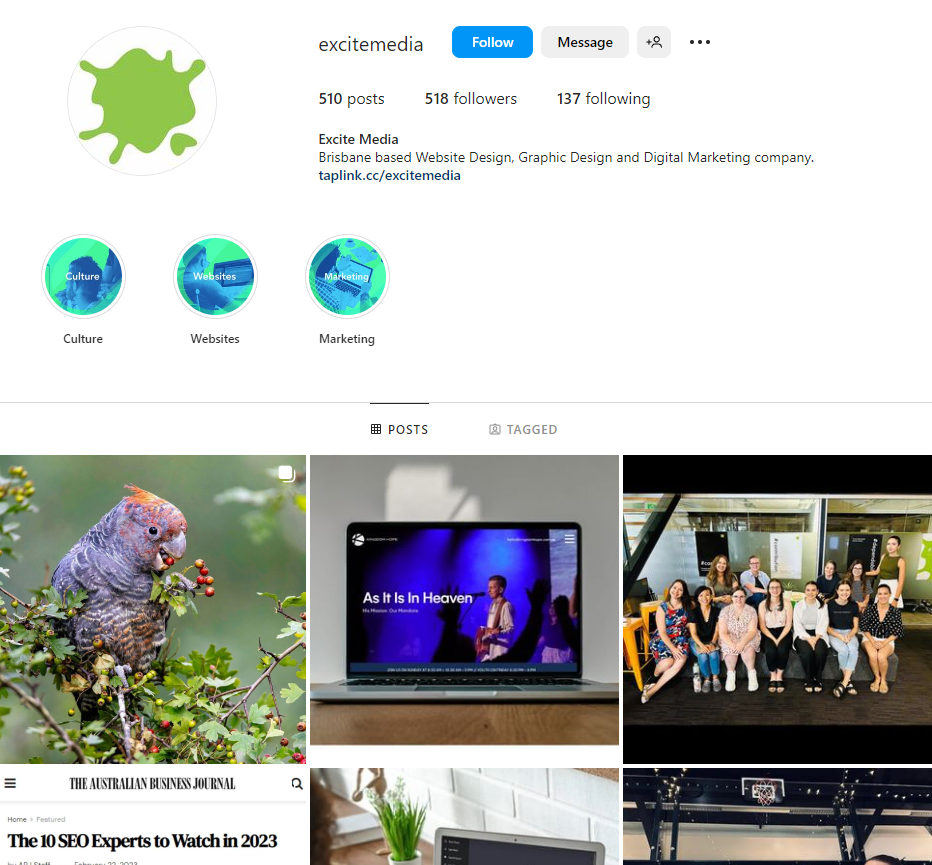 excitemedia instagram account