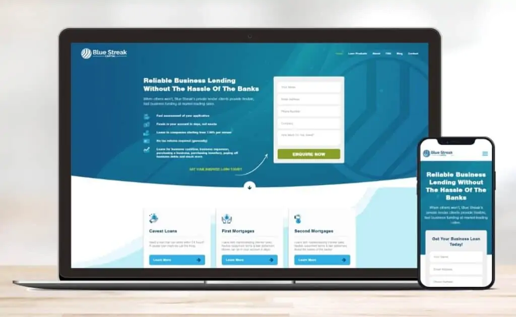 landing page blue streak