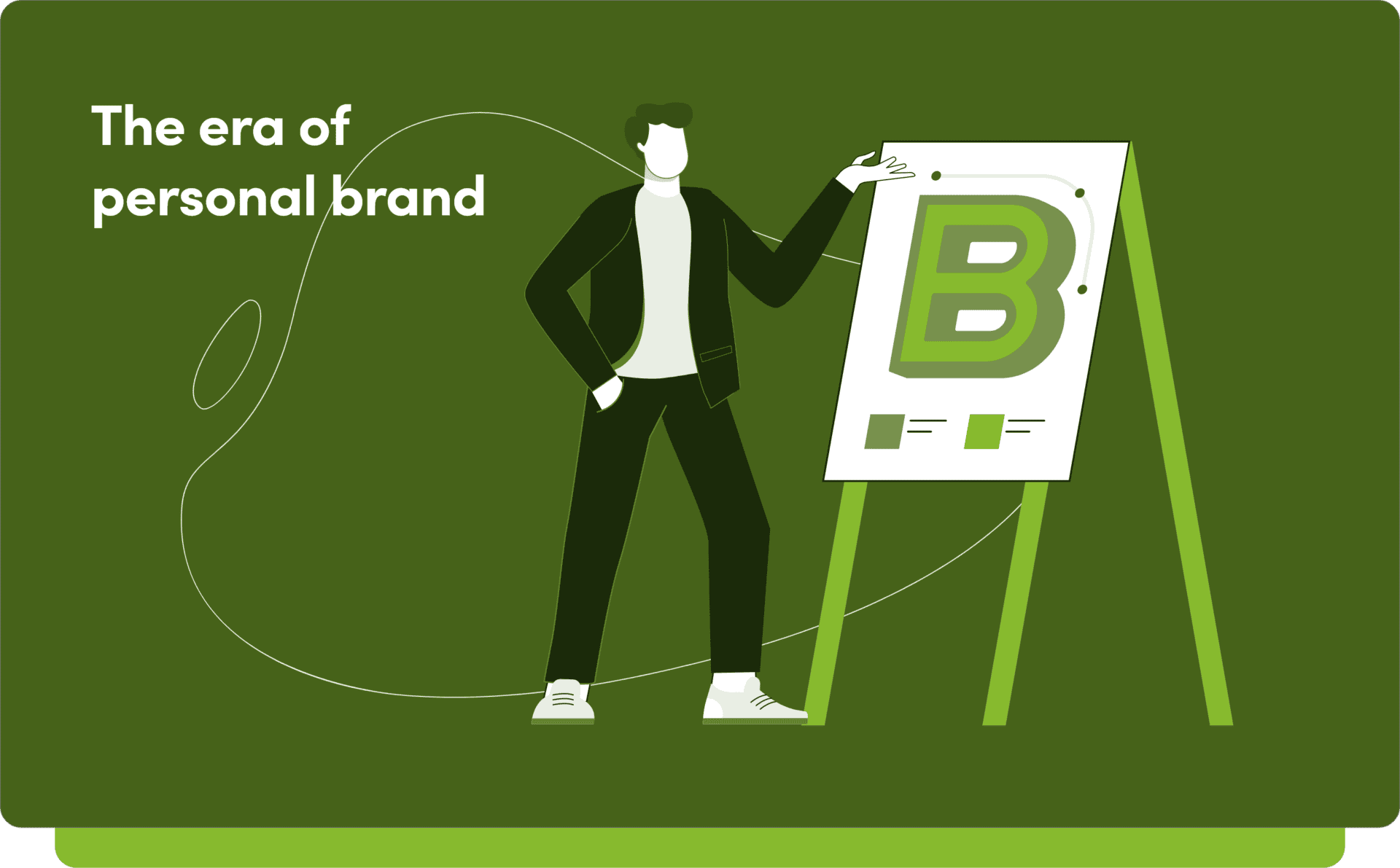 Personal brand illustration representing modern digital marketing